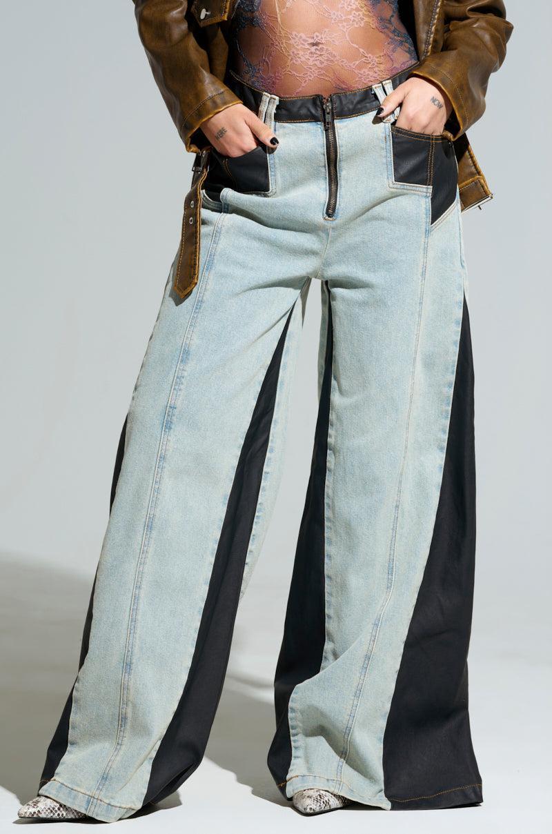WILL COLORBLOCK WIDE LEG JEAN Product Image