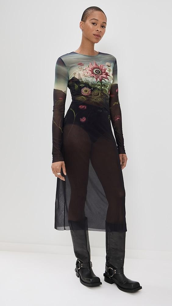 Monse Printed Mesh Dress | Shopbop Product Image