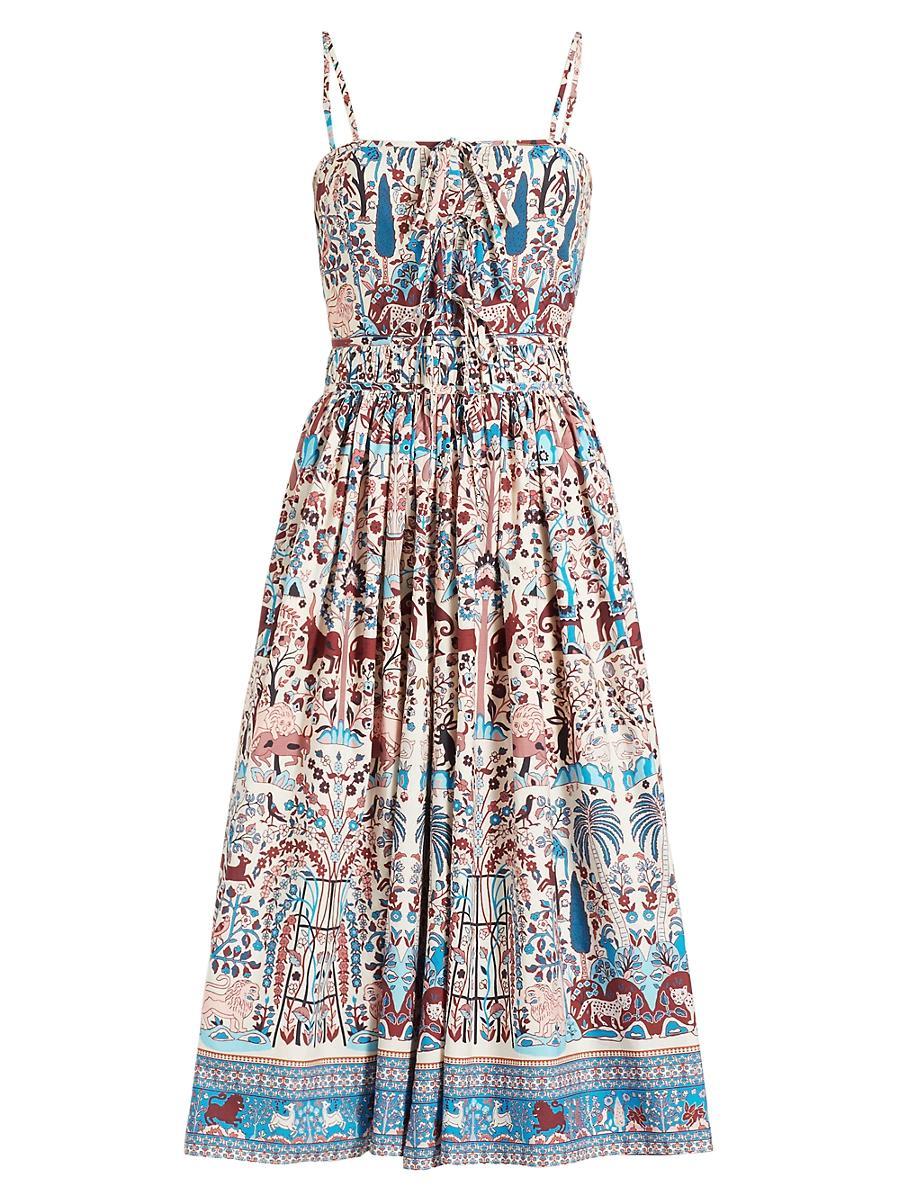 Womens Katrina Bow-Detail Cotton Midi-Dress Product Image