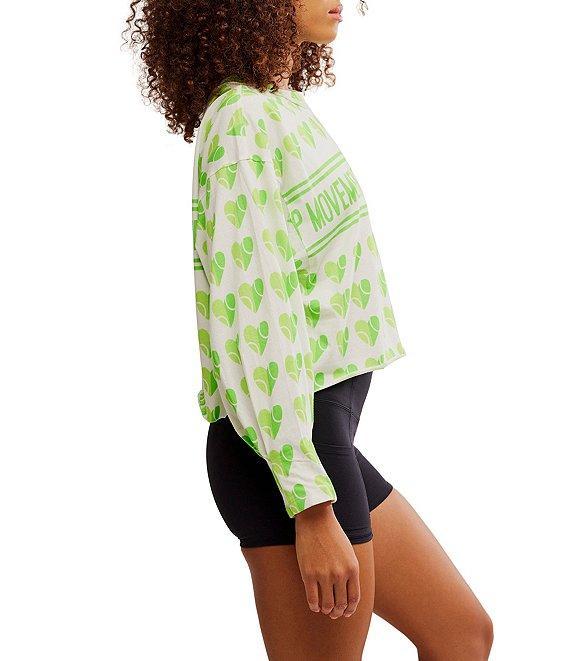 FP Movement Inspire Printed Crew Neck Long Sleeve Boxy Layer Logo Top Product Image