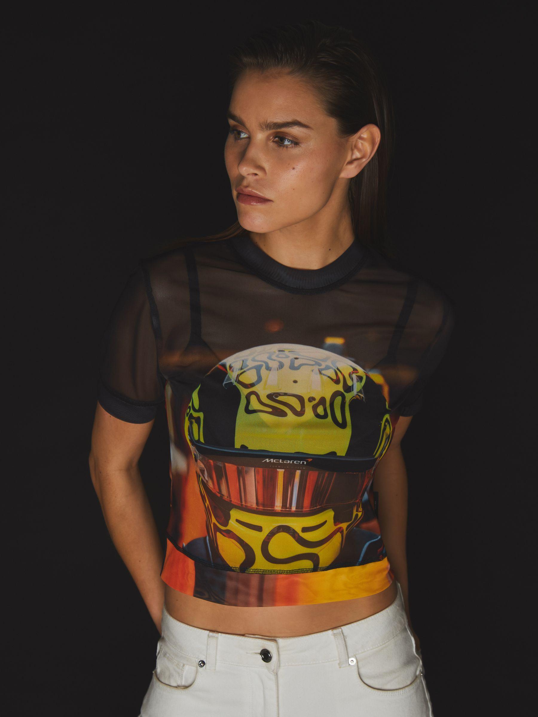 McLaren F1 Team Lando Print Mesh Top in Black Product Image