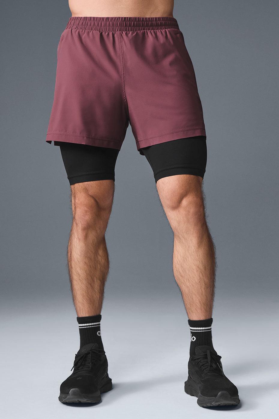 5" Revival 2-in-1 Short - Burgundy Truffle/Black Male Product Image