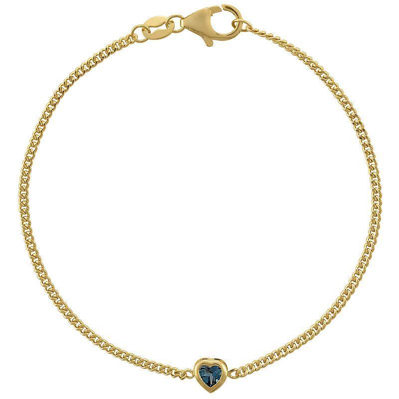 Designs by Gioelli 14k Gold Over Sterling Silver Gemstone Curb Chain Bracelet, Womens, Peridot Product Image