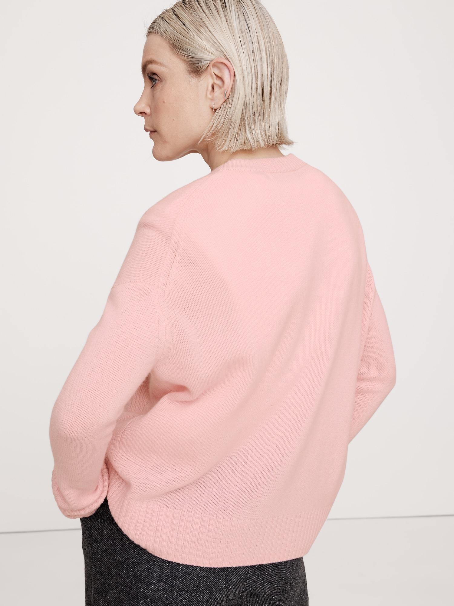 Oversized Midweight Cashmere Crew-Neck Sweater Product Image