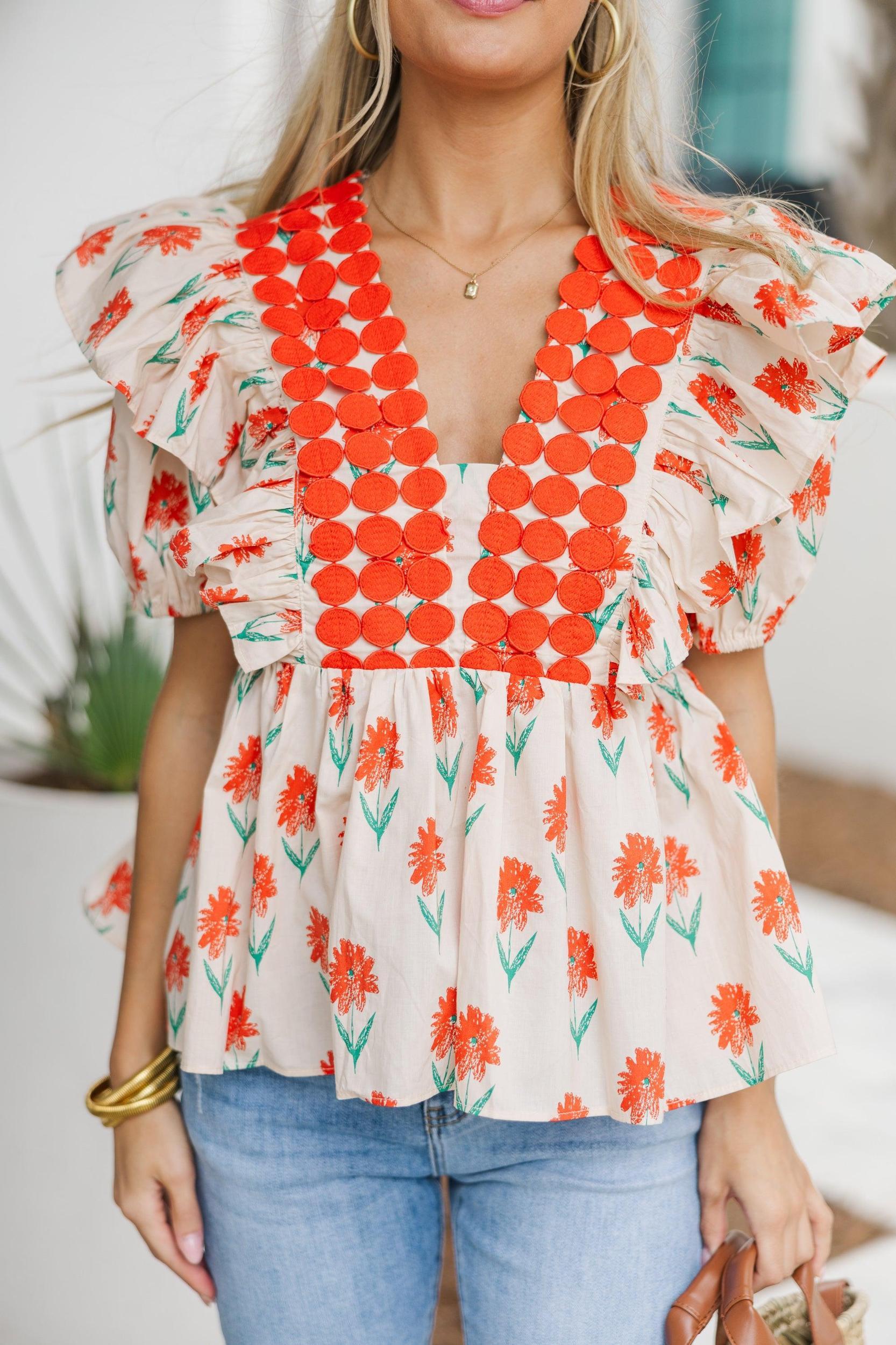 Ready To Go Natural Floral Blouse Female Product Image