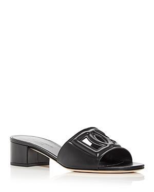 Dolce & Gabbana Womens Block Heel Slide Sandals Product Image