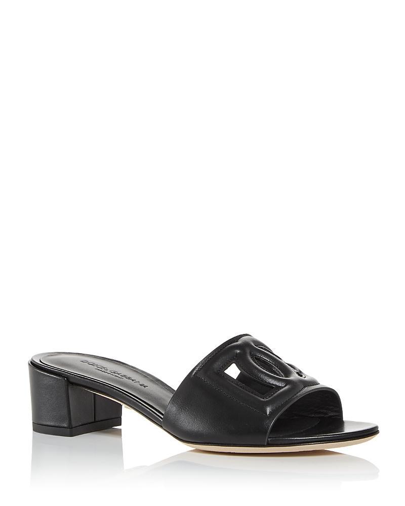 Dolce & Gabbana Womens Block Heel Slide Sandals Product Image