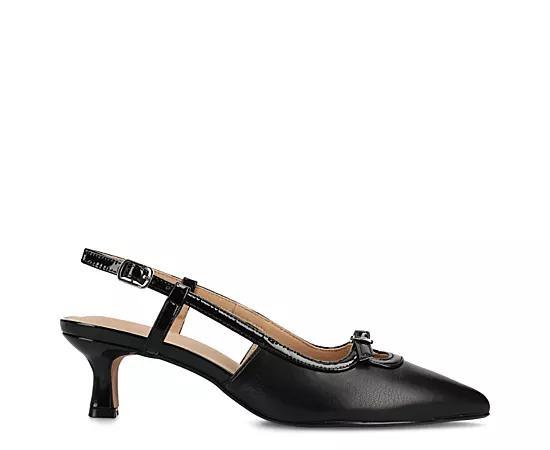 Journee Padma Womens Pointed Toe Kitten Heel Slingback Pumps Product Image
