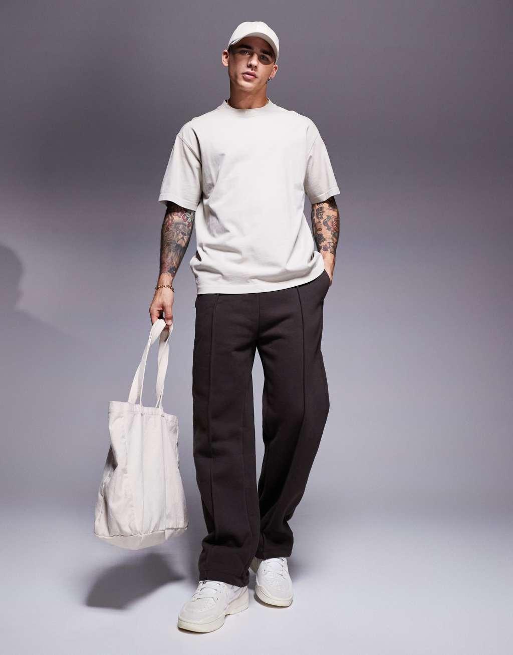 BOSS Orange Te_Dye tonal logo overdye t-shirt relaxed fit in beige Product Image