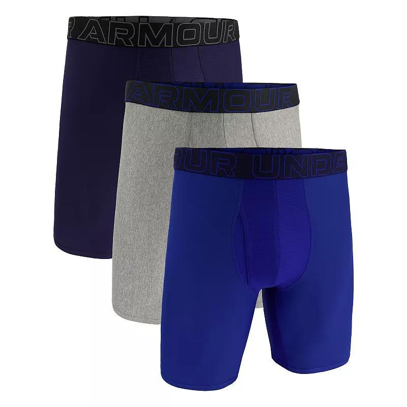 Men's Under Armour 3-pack Performance Tech 9-in. Long Leg Boxer Briefs, Size: XS, Royal Product Image