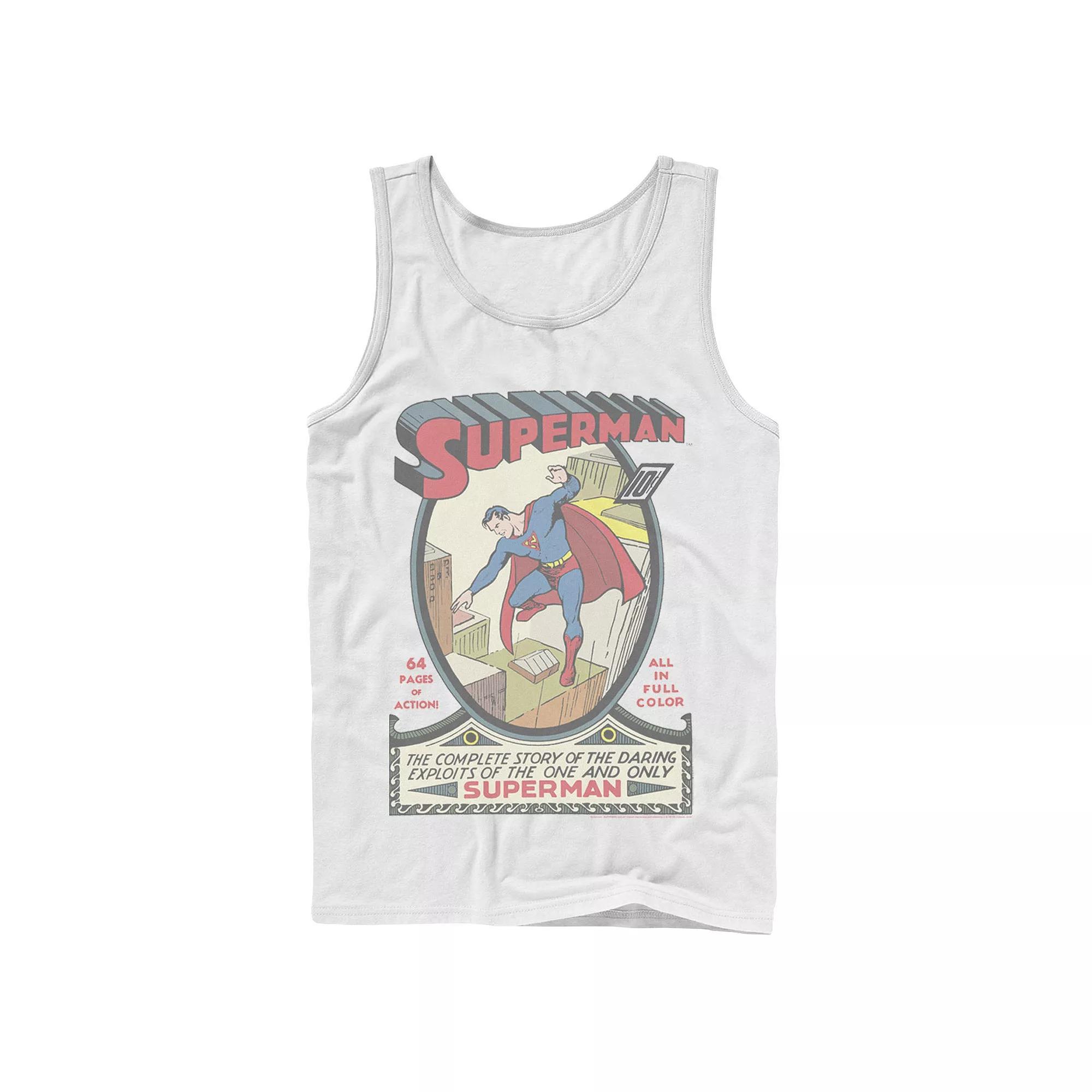 Mens DC Comics Superman 64 Pages Of Action Comic Cover Tank Top Product Image