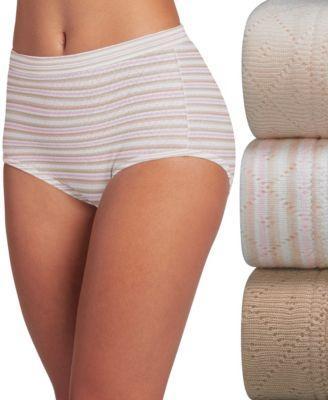 Womens Jockey Elance Breathe 3-pack Pointelle Briefs Panty Set 1542 Purple Veil Asst Product Image