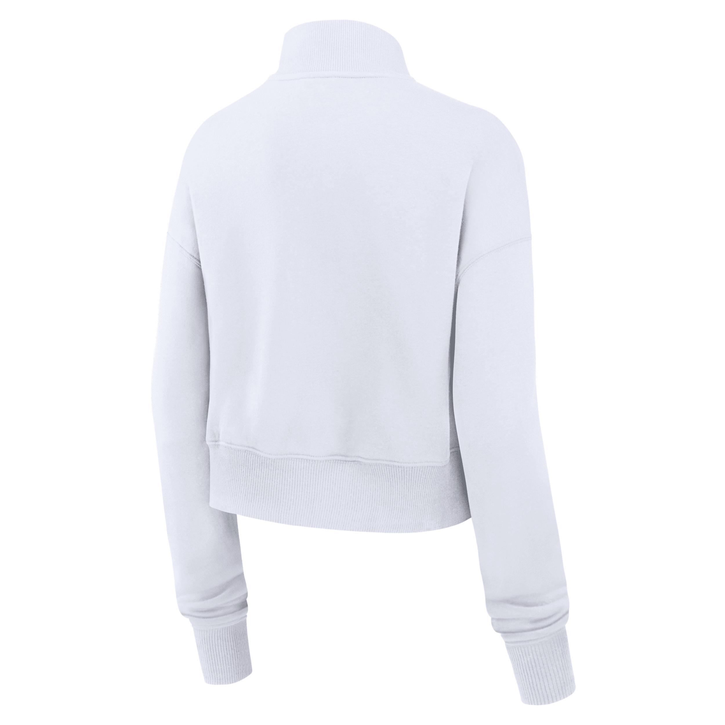 Alabama Crimson Tide Legacy Elevated Logo Nike Women's College Cropped 1/4-Zip Crew Product Image