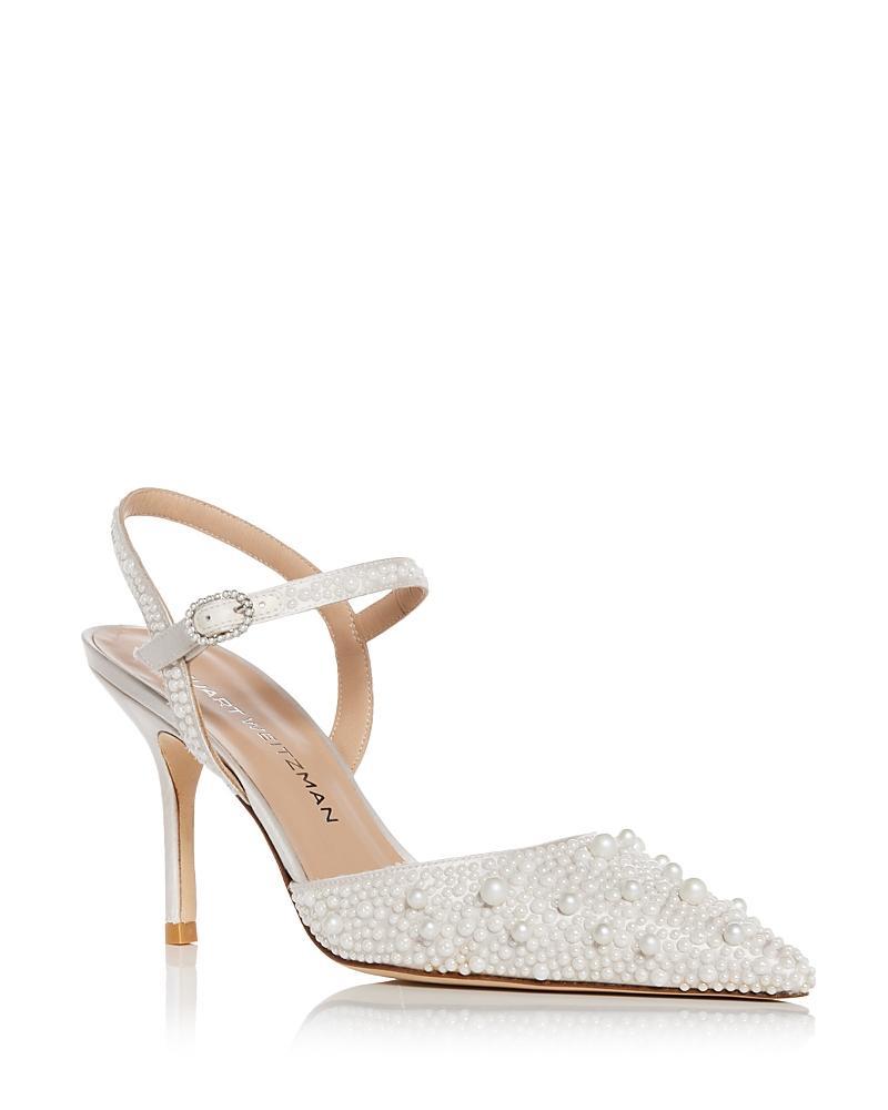 Womens Bliss 85MM Pearl-Embellished Satin Pumps Product Image