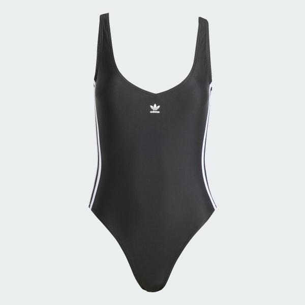 adidas Adicolor 3-Stripes Swimsuit Black 10 Womens Product Image