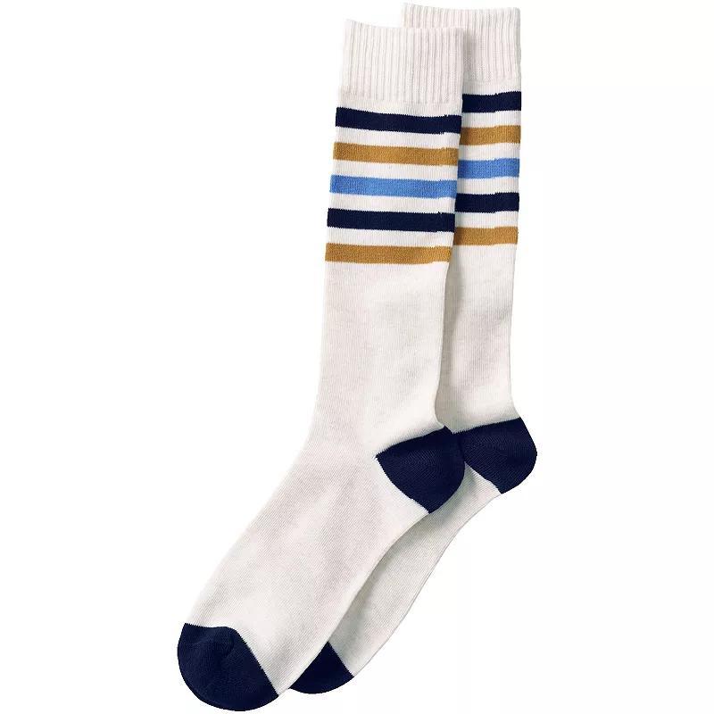Men's Lands' End Novelty Crew Socks, Neutral Argyle Product Image