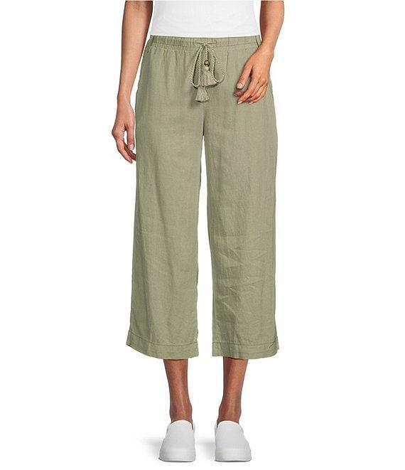 Westbound Linen Blend Crop Pull-On Pants Product Image