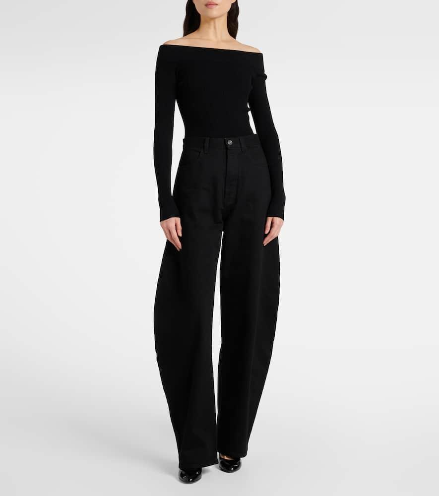 ALAÏA Round Pants In Denimnoir Product Image