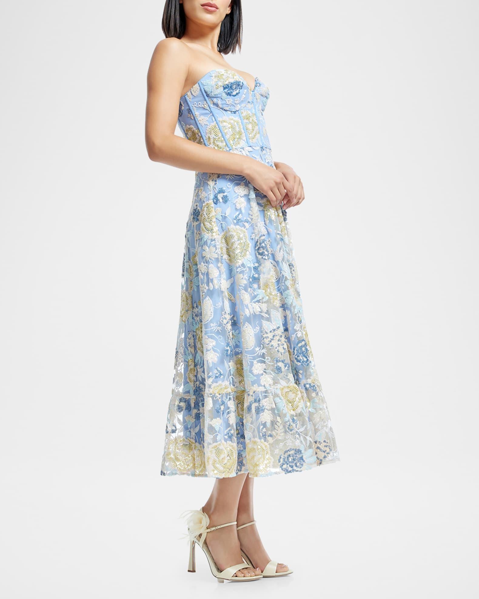 Lauren Strapless Sequin Embroidered Midi Dress Product Image