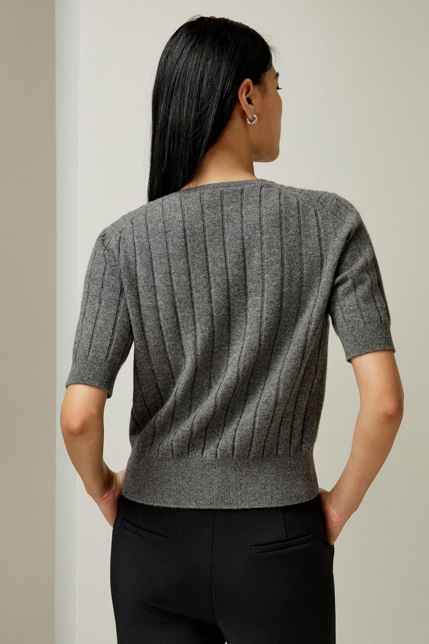 V-Neck Cashmere T-shirt Product Image
