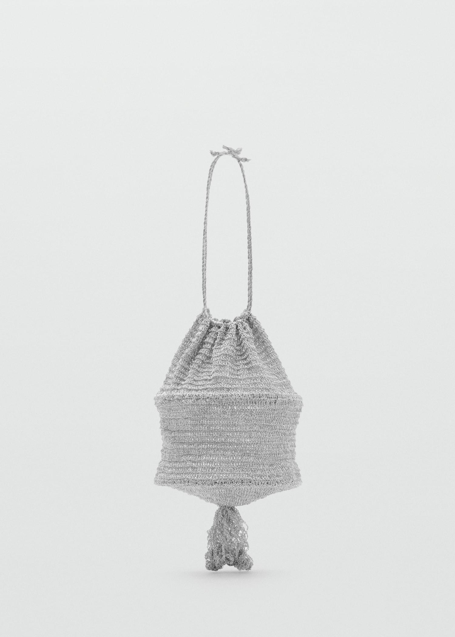 Lurex bucket bag with tassel - Women | MANGO USA Product Image