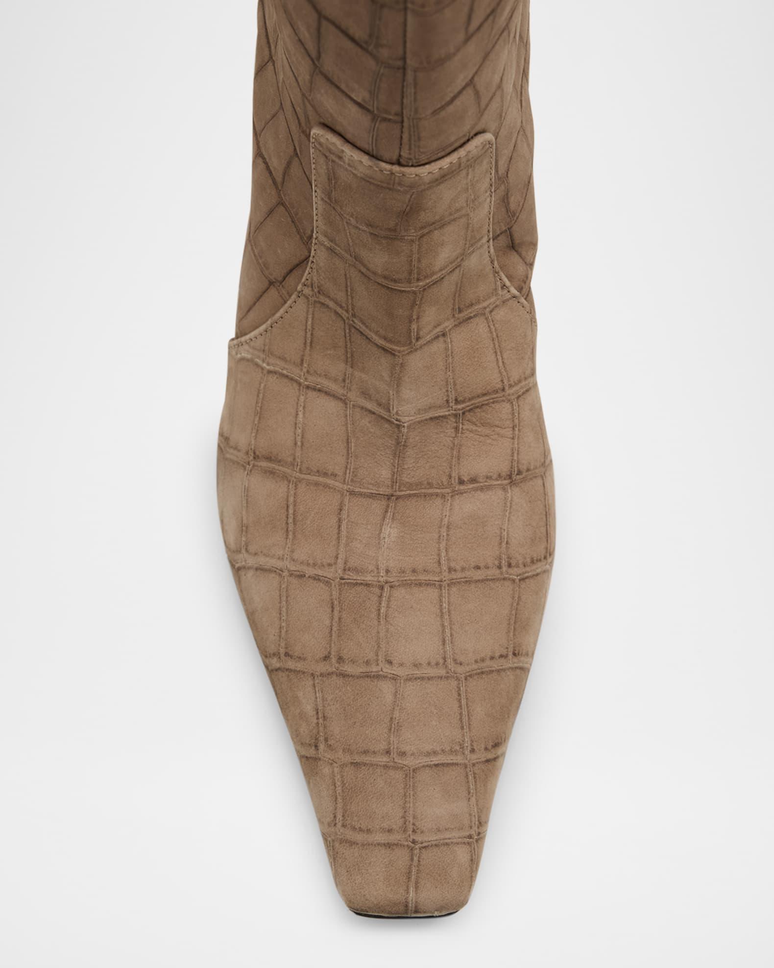 Leather Comma-Heel Knee Boots Product Image