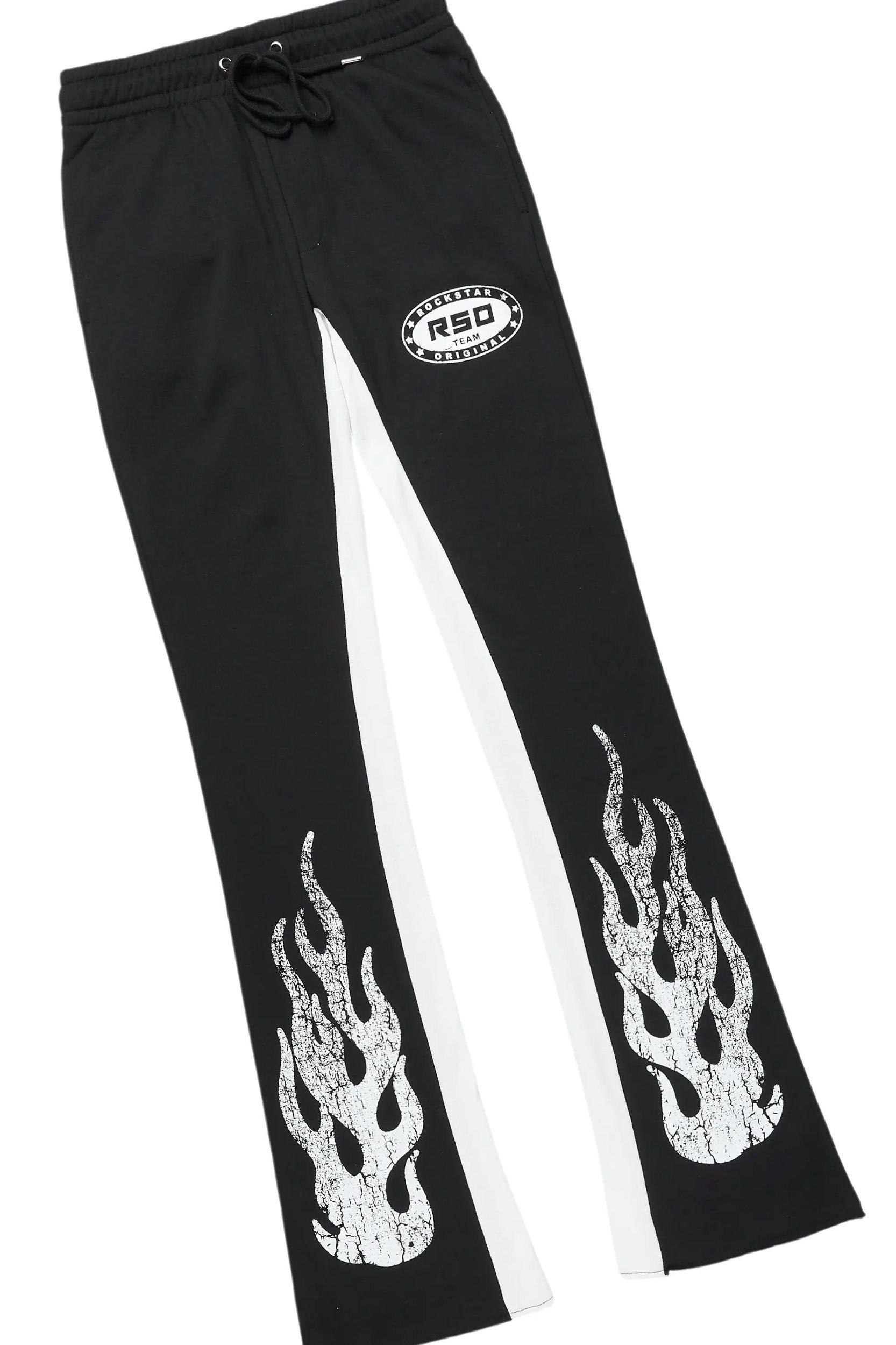 Amos Black Double Layer T-Shirt/Stacked Baggy Pant Set Male Product Image
