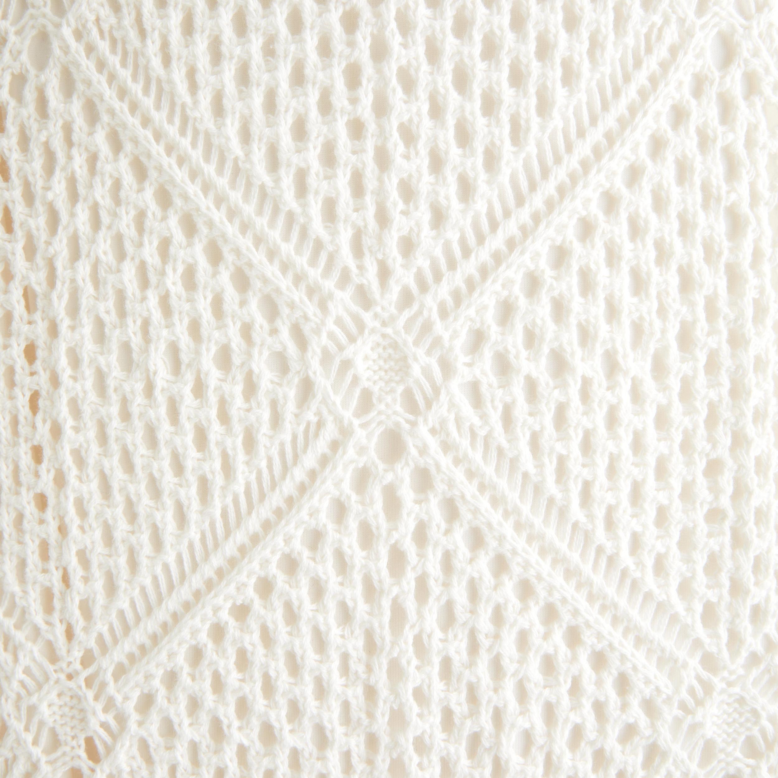 Crochet-Style Fringe Mini Dress Product Image