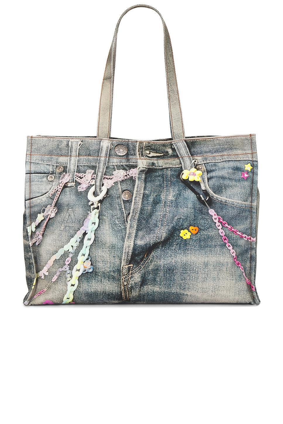 ACNE STUDIOS Logo Shopper Bag In Blue Product Image