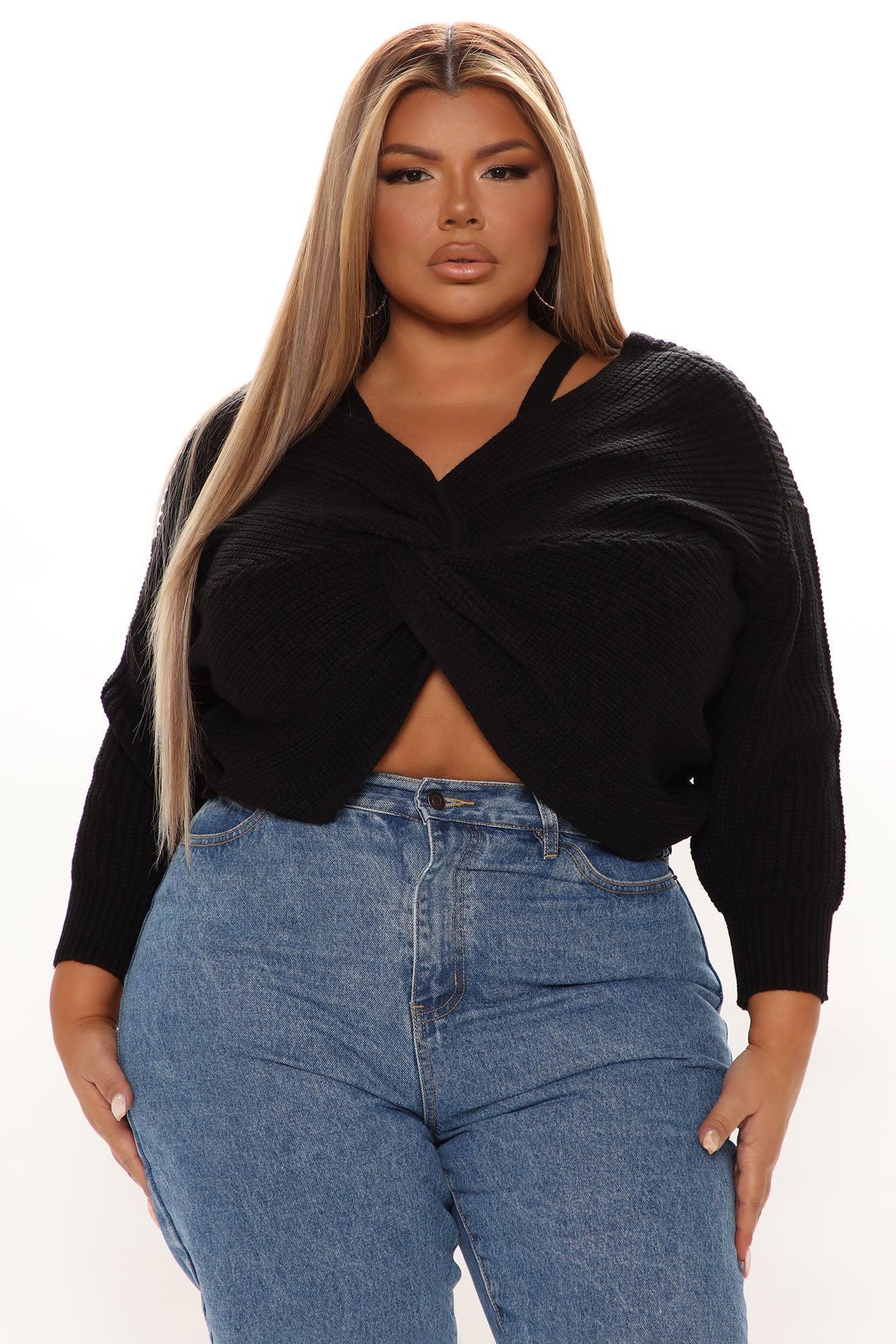 Fall Fave Twist Sweater - Black Product Image