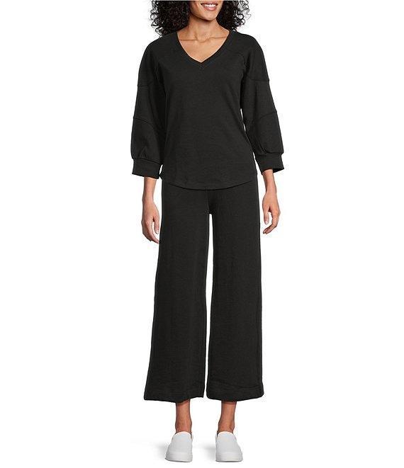 Westbound Petite Size Pull-On Cropped Drawstring Terry Pants Product Image