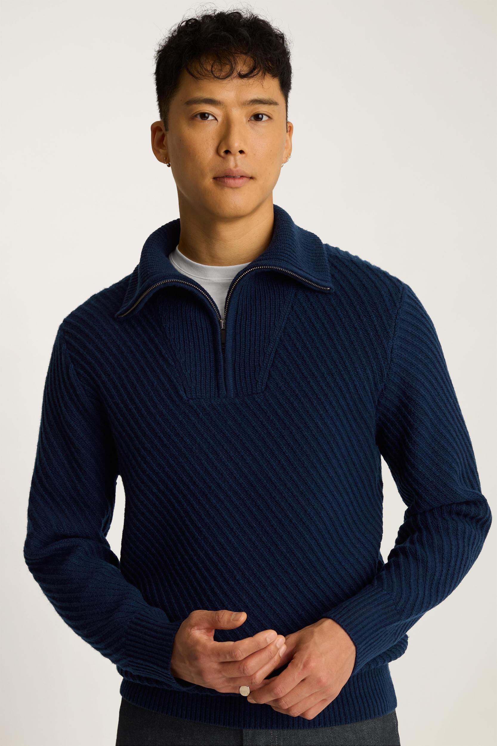 Half-Zip Collared Sweater Product Image