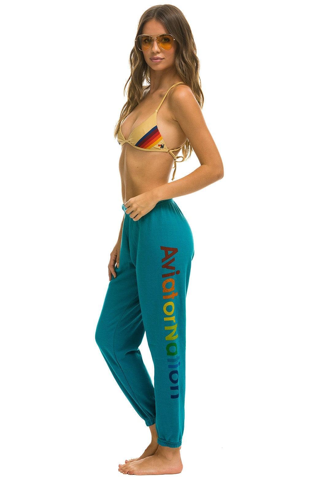 AVIATOR NATION MALIBU SWEATPANTS - TEAL Female Product Image