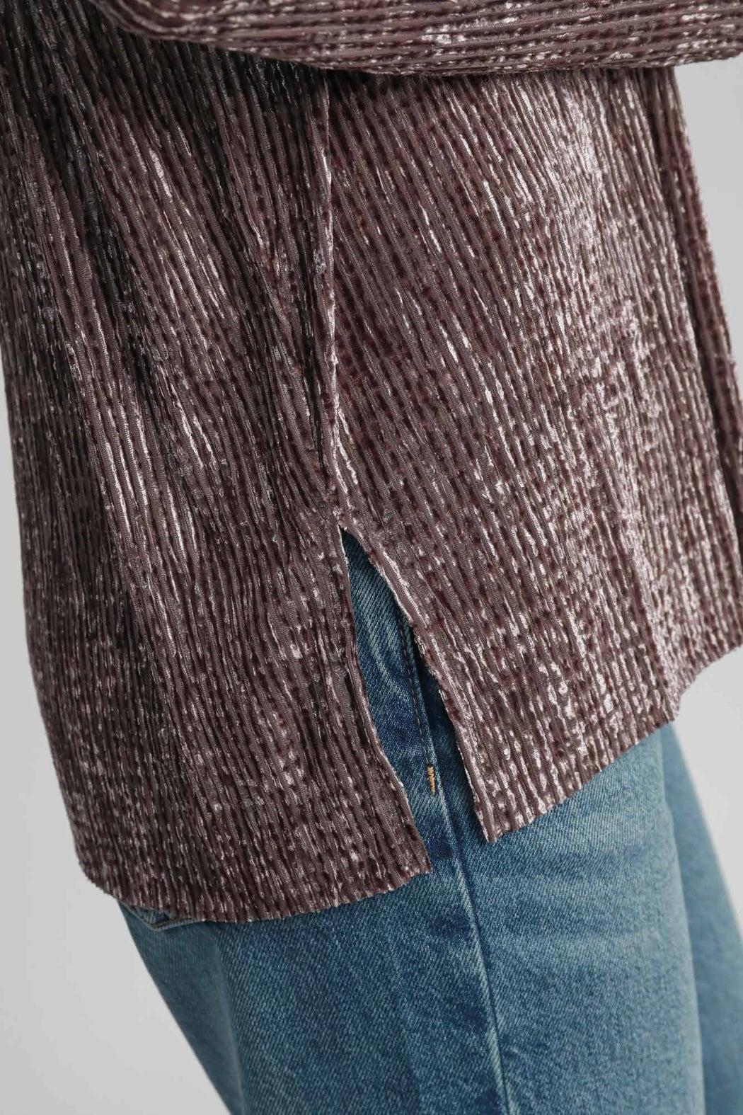 Textured Velvet Button Down Shirt Product Image