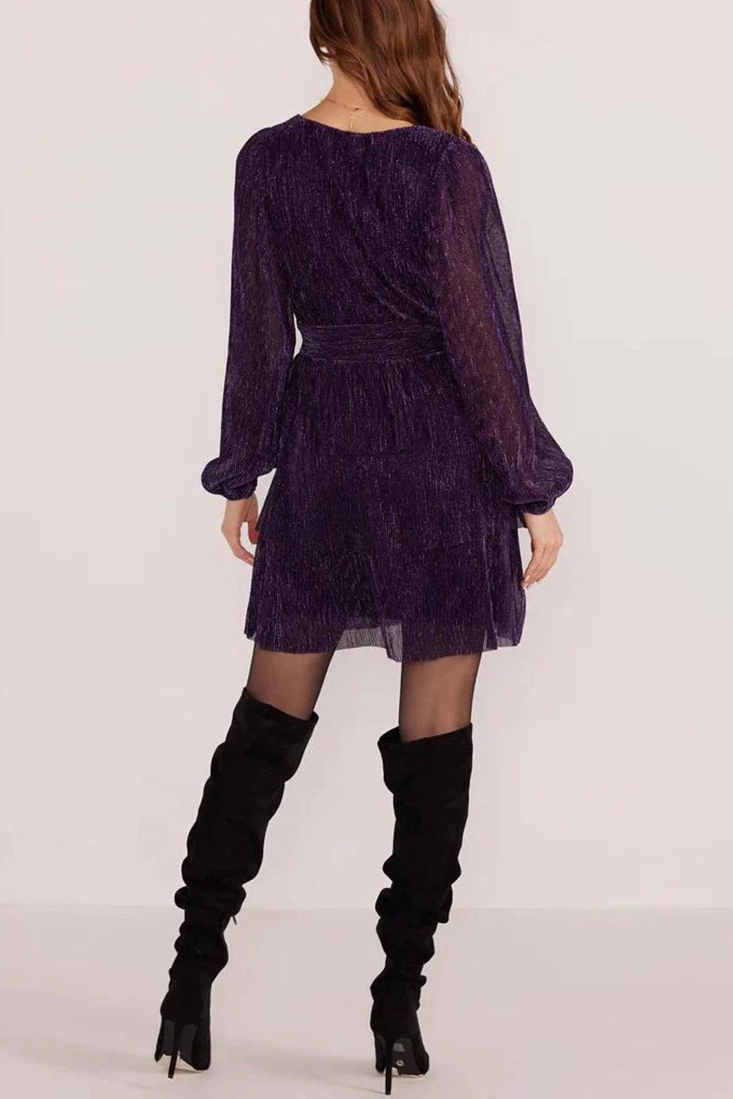 Enya Lurex Plisse Mini Dress Product Image