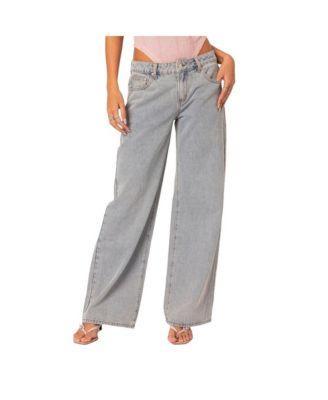 Edikted Womens Bow Pocket Relaxed Jeans Product Image