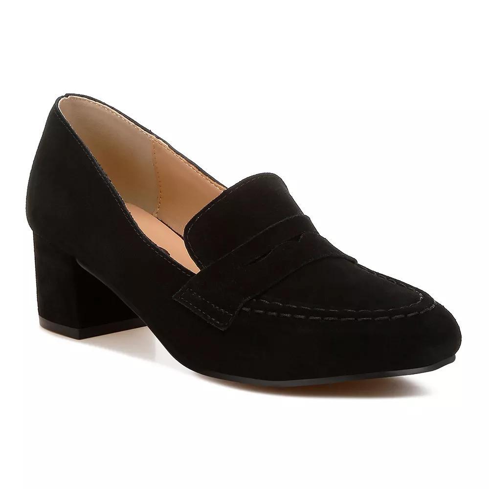 Rag & Co Astra Women's Suede Loafers, Size: 5, Black Product Image