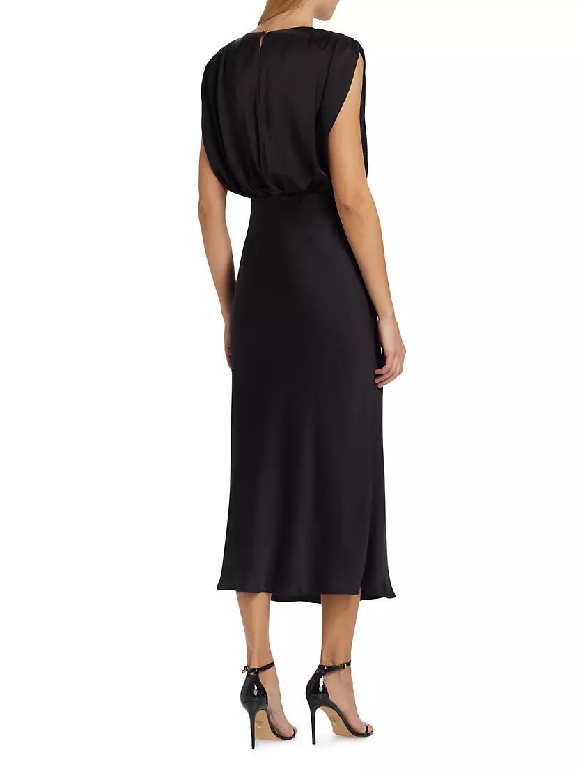 Flora Ruched Sleeveless Midi-Dress Product Image