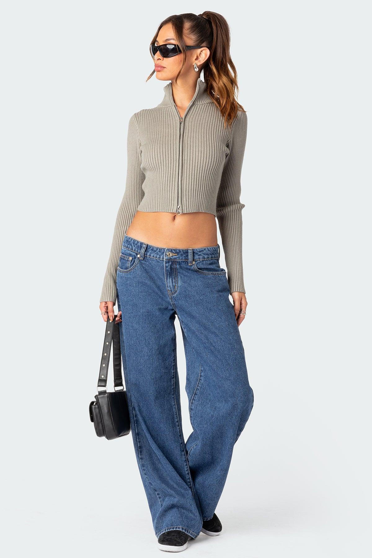 Double Zip Up Cardigan Product Image