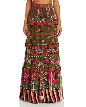 Womens Ainika Floral Tiered Maxi Skirt Product Image