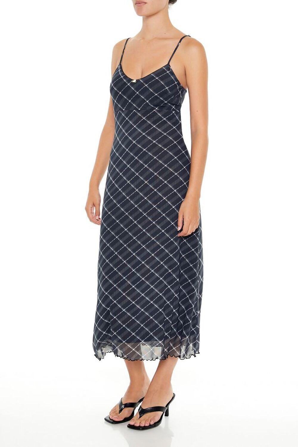 Rosette Plaid Midi Dress | Forever 21 Product Image