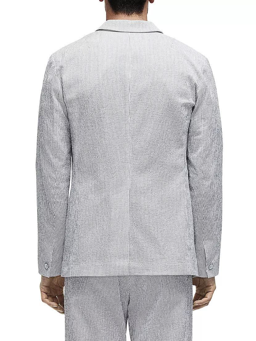 Linden Pinstriped Seersucker Three-Button Blazer Product Image