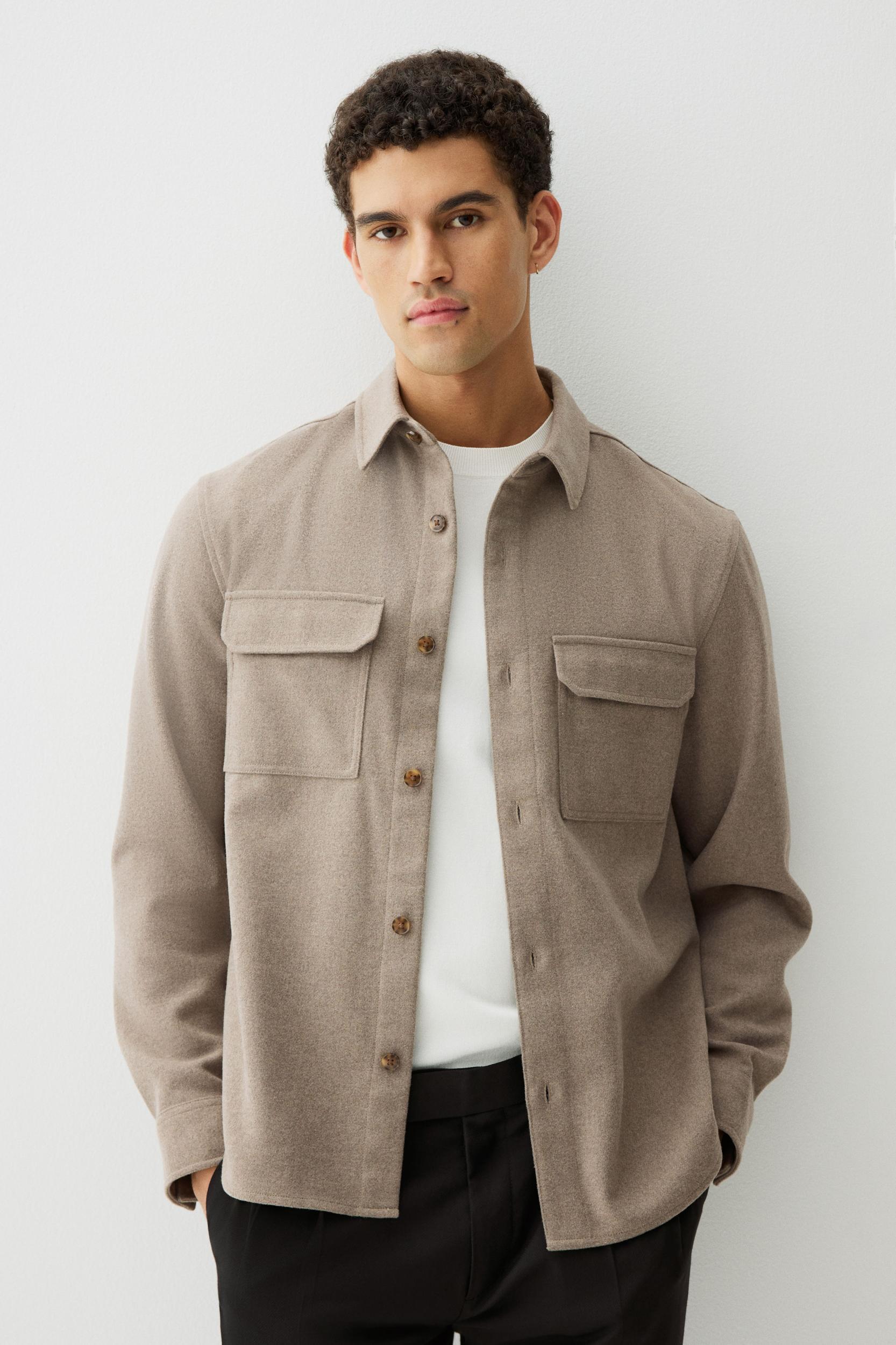 Regular Fit Felted Overshirt Product Image