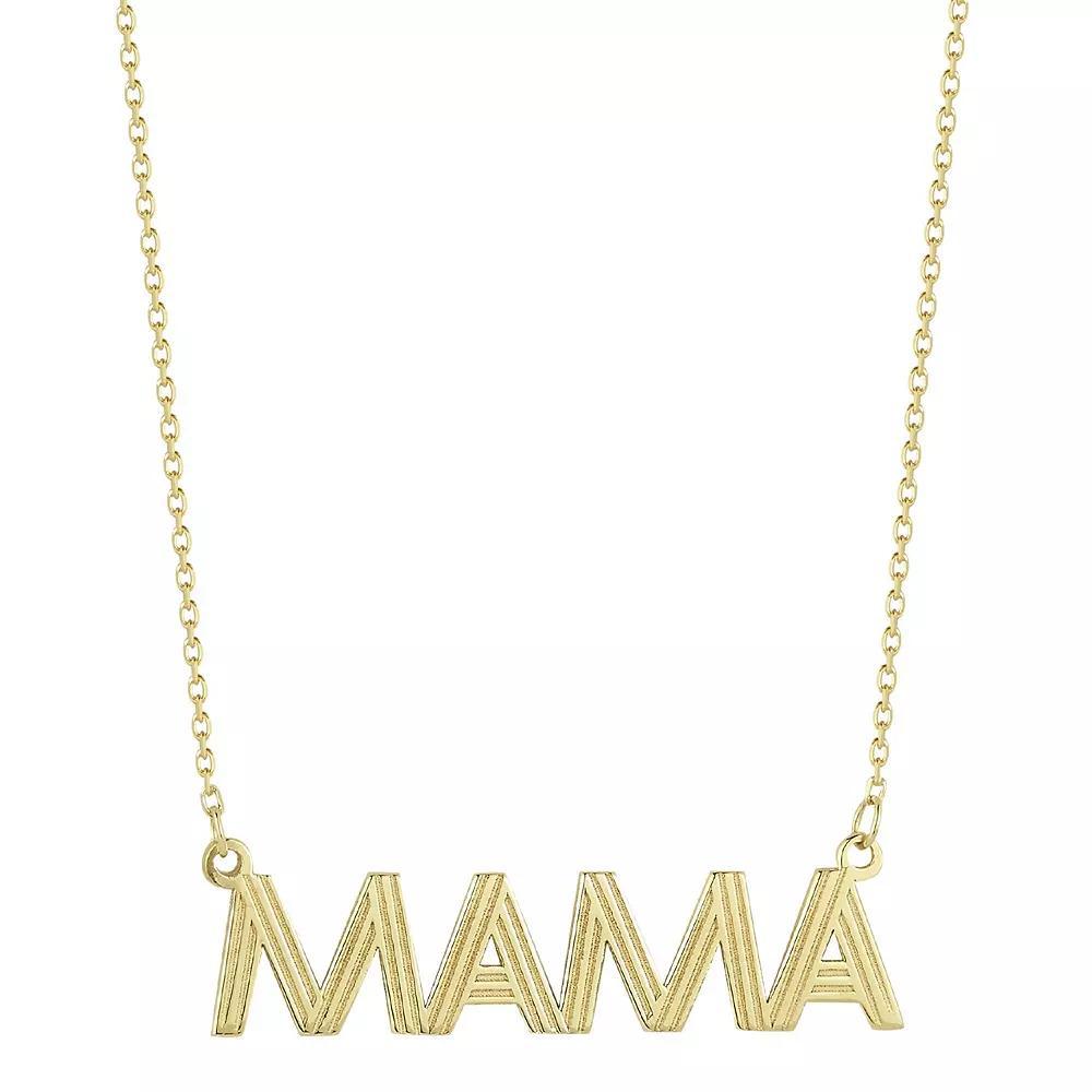 LUMINOR GOLD 14k Gold Vintage "MAMA" Pendant Necklace, Women's, Size: 18", Yellow Product Image