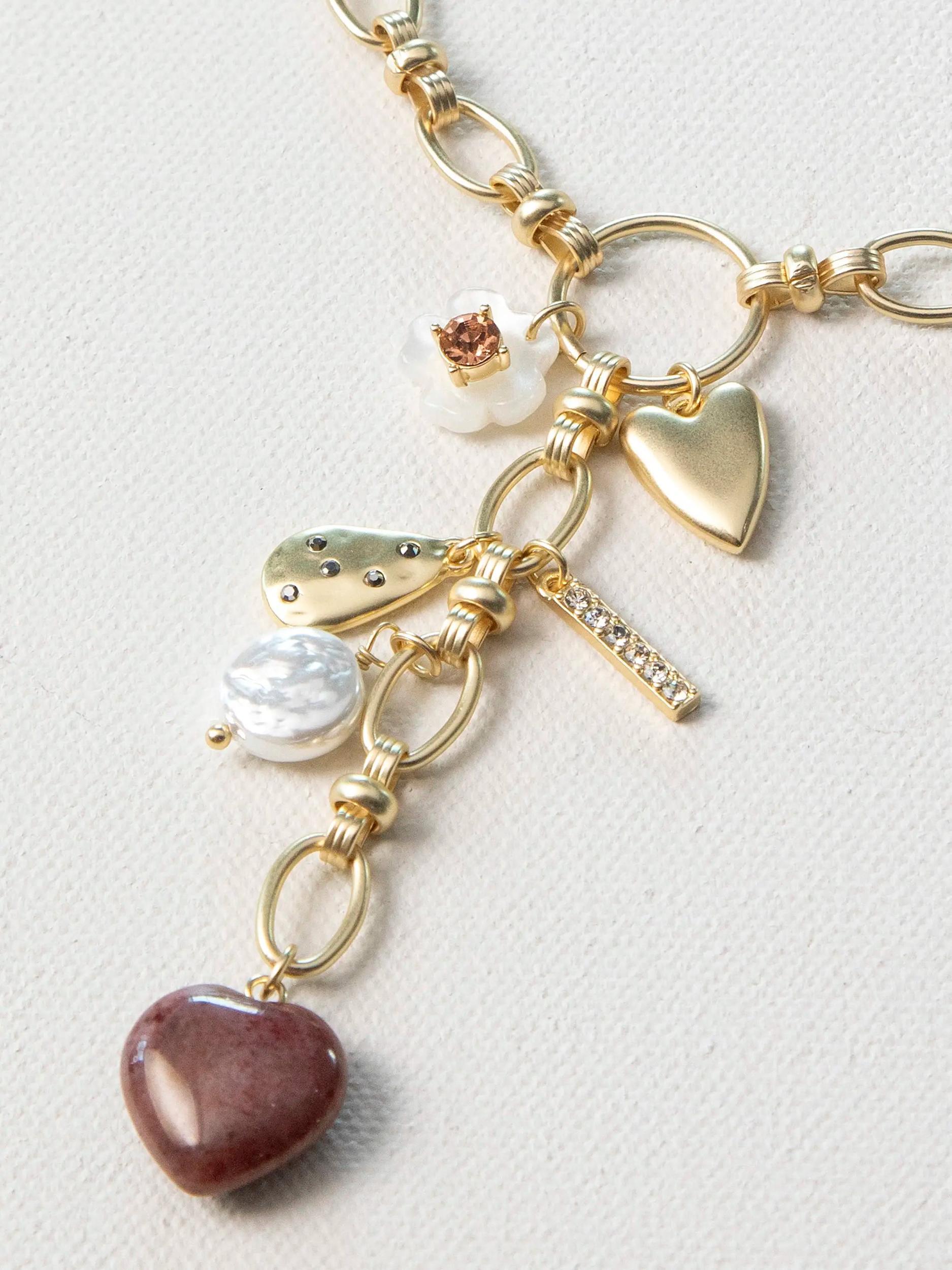 Heart Drop Charm Necklace Product Image