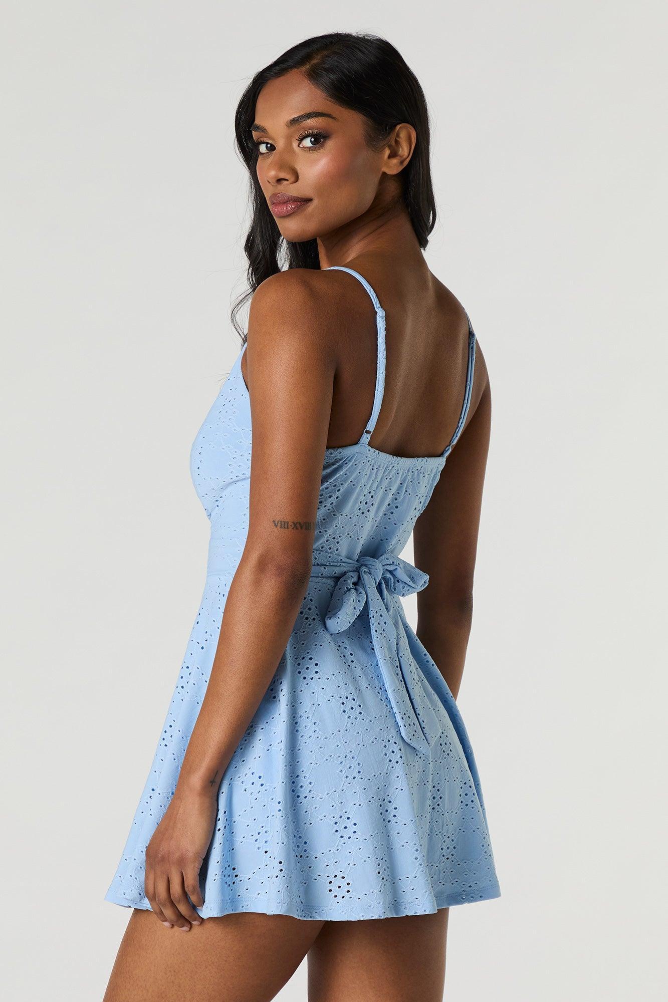 Eyelet Surplice Romper Female Product Image