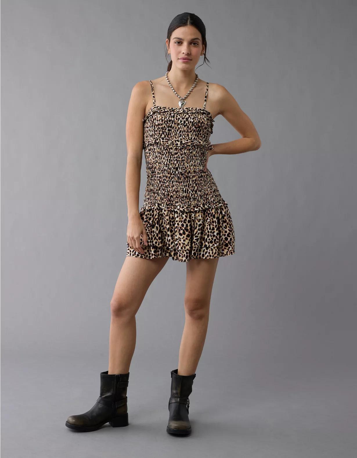 AE Smocked Ruffle Mini Dress Product Image