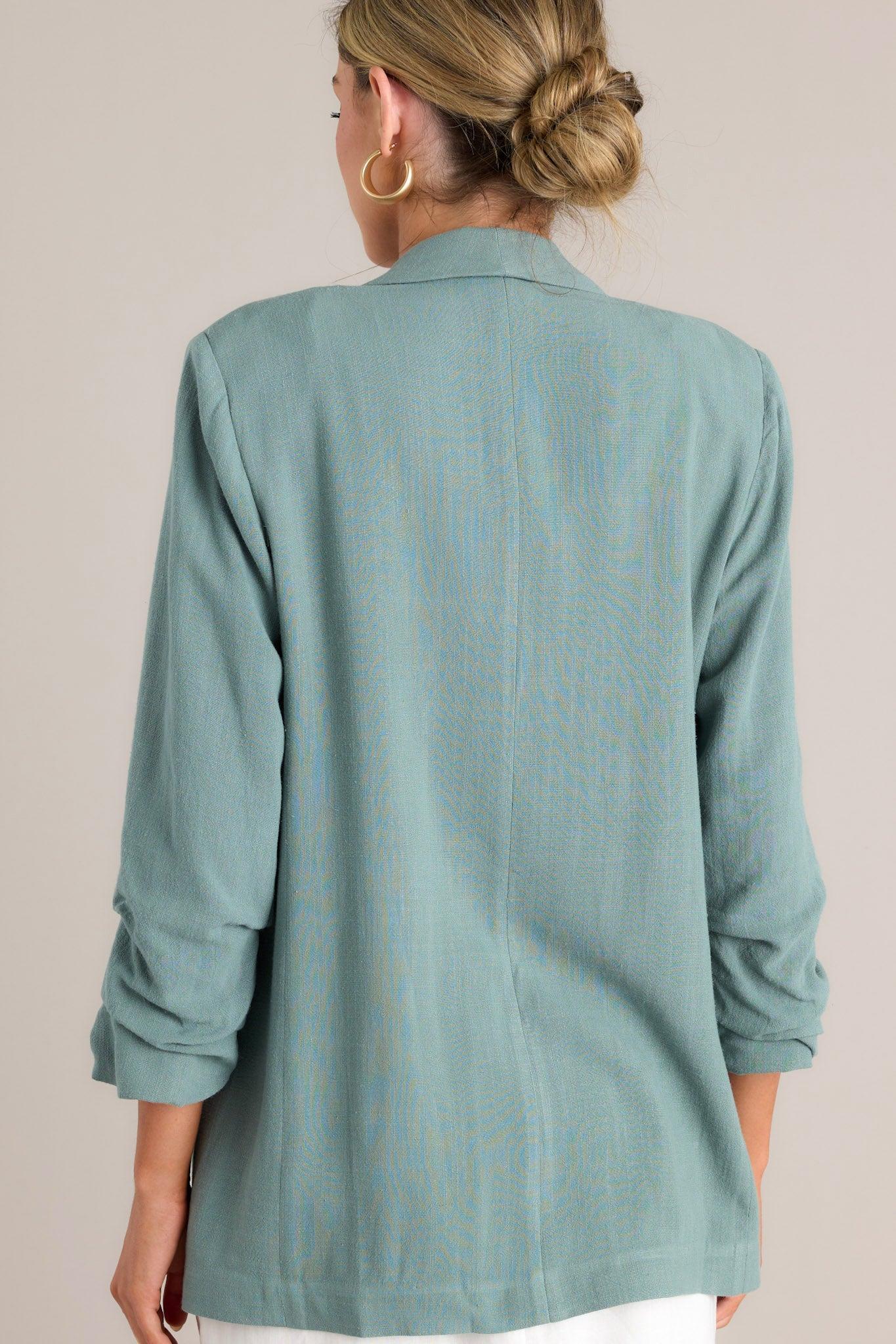 It's My Call Sage Green Linen Blazer Product Image