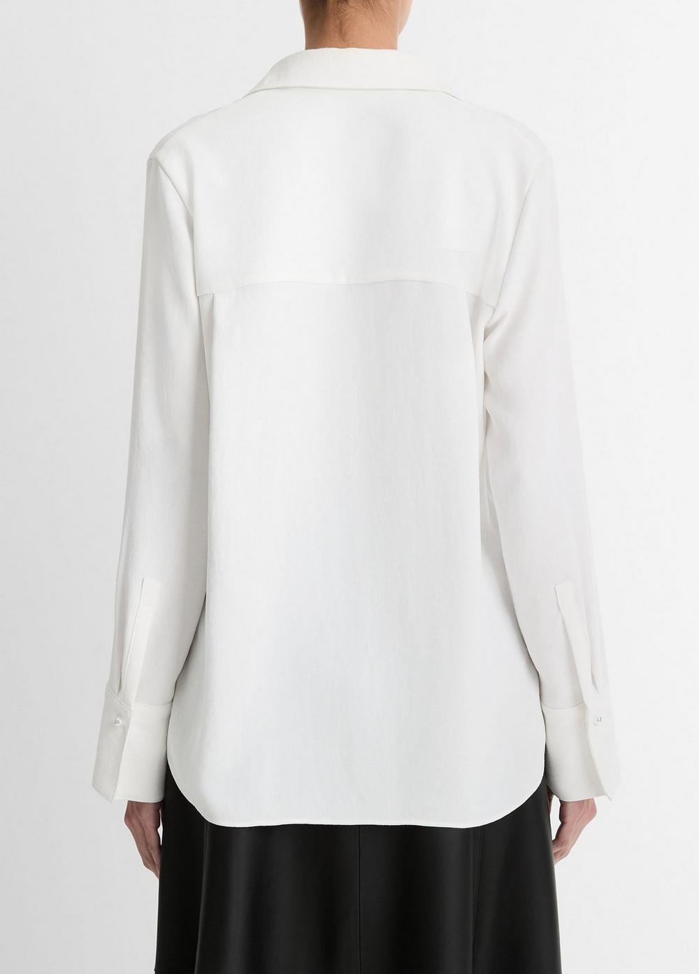 Womens Pearl-button Long-Sleeve Shirt, Off White, Size XS Vince Product Image