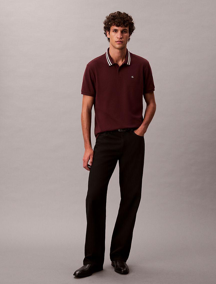 Monogram Logo Pique Tipped Classic Polo Shirt Product Image